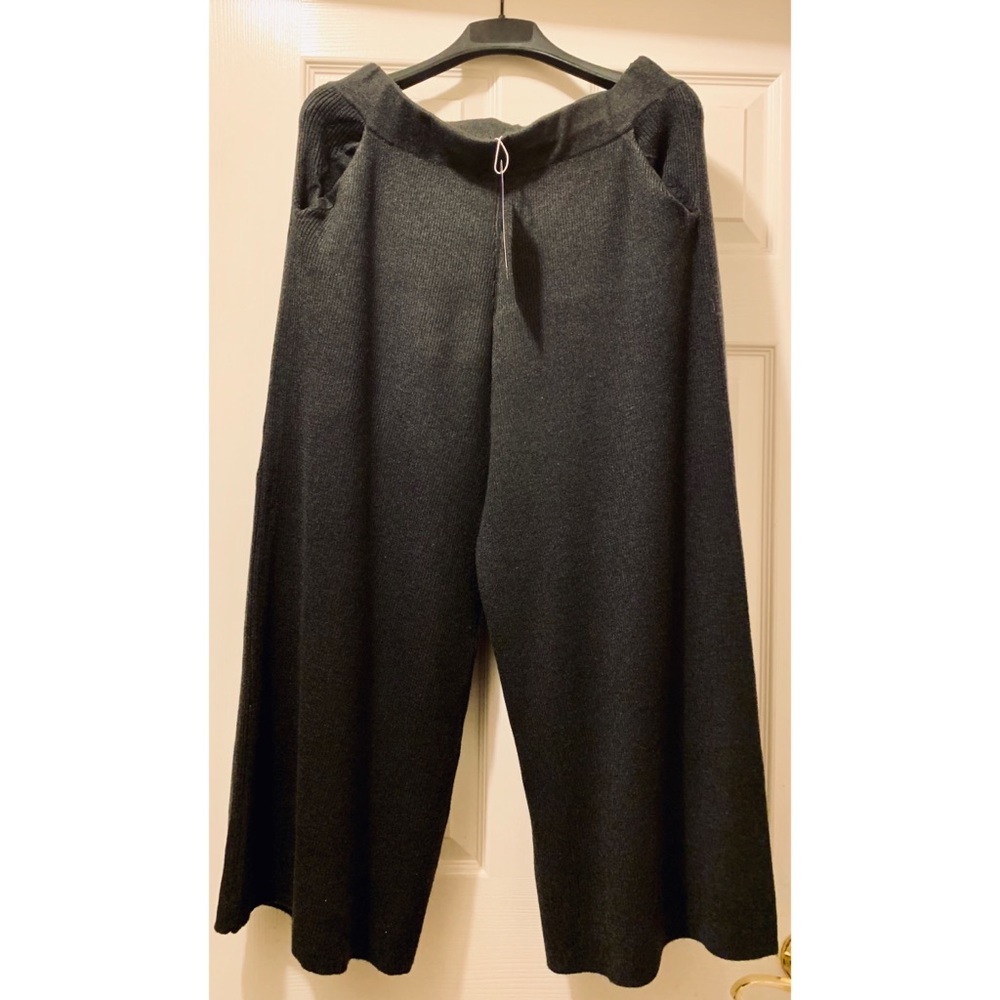 NEW ZARA Knitwear Culottes/Flowy Ankle Pants Gray